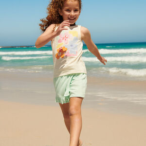 Ensemble 2 pièces débardeur + jupe-short print fleuri fille 