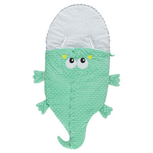 Nid d'ange forme crocodile en sherpa doublé jersey 