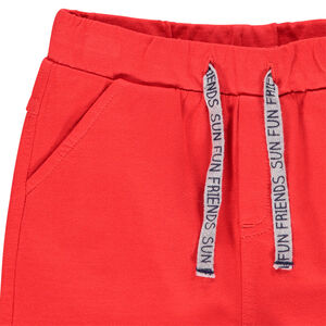 Bermuda en molleton uni à cordons imprimés 