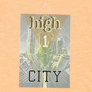 Tee-shirt manches courtes en jersey slub avec print buildings 