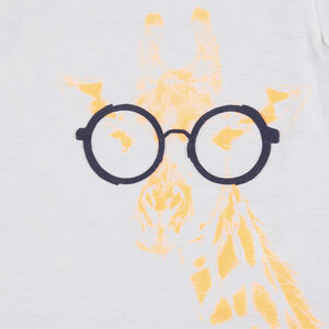 Pyjama en jersey avec tee-shirt print girafe à lunettes 