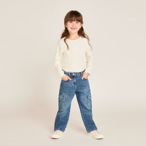 Jean large style cargo fille 