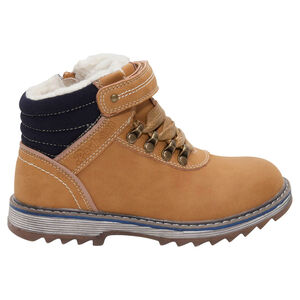 Bottillons effet cuir camel avec doublure sherpa 