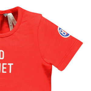 Tee-shirt manches courtes en slub avec ouverture au dos 