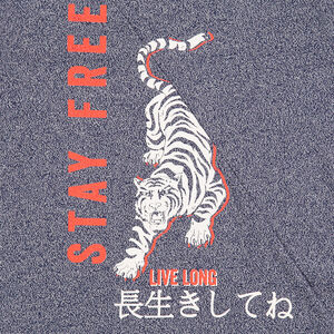 Junior - Tee-shirt manches longues en jersey chiné avec tigre et textes printés 