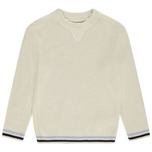 Pull en tricot uni effet nid d'abeille garçon 