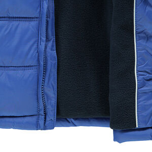 Junior - Doudoune unie à capuche doublée micropolaire 