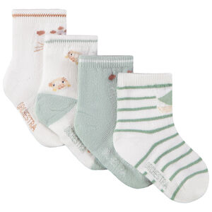 Lot de 4 paires de chaussettes print tigre/safari pour bébé garçon 