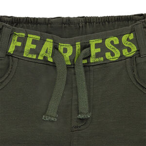 Bermuda en molleton léger avec poches et inscription printée 