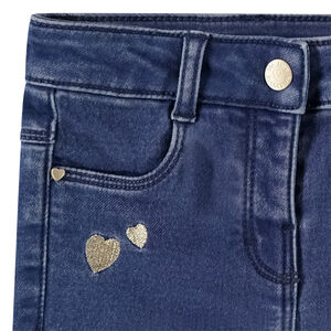 Jean slim broderie coeurs pour bébé fille 