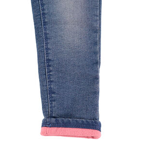 Jeans effet used doublé polaire 