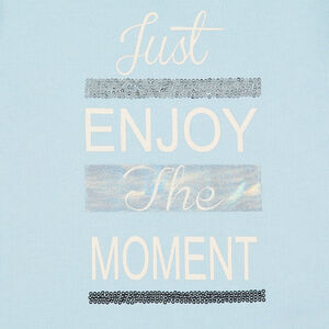 Junior - Sweat en molleton uni avec message printé et sequins 