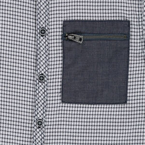 Junior - Chemise à petits carreaux all-over avec détails en chambray 