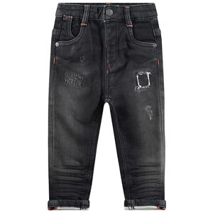 Jean effet used et crinkle avec surpiqûres contrastées 