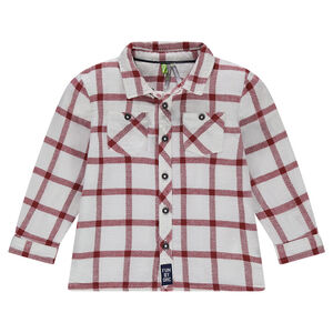Chemise manches longues à larges carreaux contrastés 