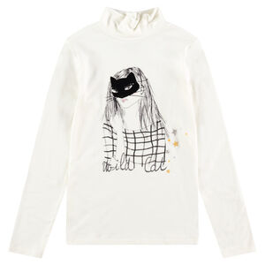 Junior - Sous-pull col roulé en jersey avec visage masqué printé 