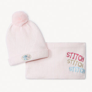 Set bonnet + snood Stitch Disney en tricot fille 