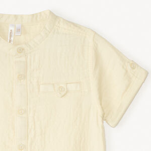 Chemise manches courtes col mao en gaze pour bébé garçon 