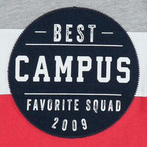 Ensemble avec t-shirt printé et bermuda à bandes 