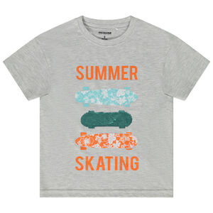 T-shirt manches courtes print et sequins magiques skate garçon 