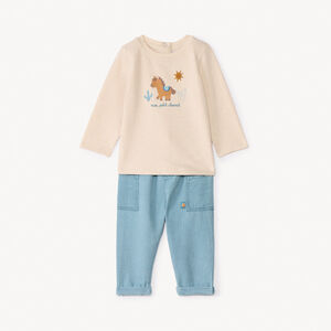Ensemble 2 pièces motif cheval pour bébé garçon 