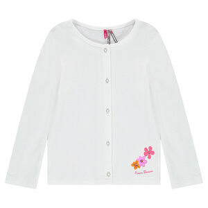 Gilet en coton fantaisie avec fleurs printées 