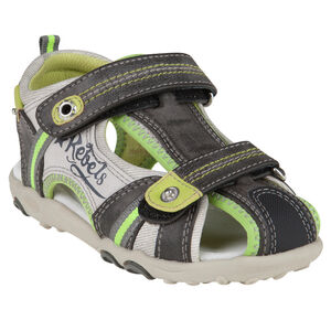 Nu-pieds à double scratch avec inscription printée et rivets 