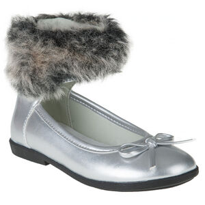 Babies argentées et fausse fourrure 