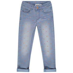 Jean effet used à étoiles printées all-over 