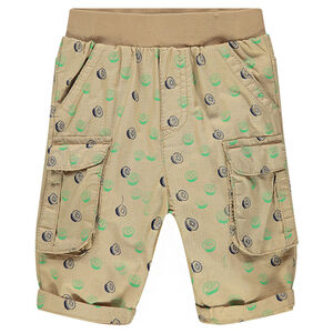 Bermuda en ribstop imprimé kiwis all-over avec poches 