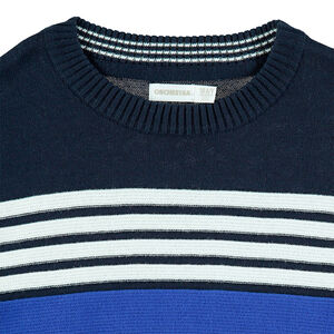 Junior - Pull en tricot avec bandes contrastées en jacquard 