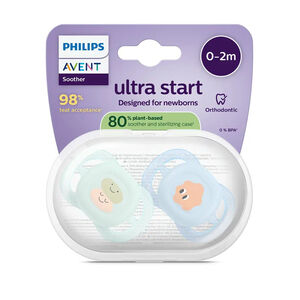 Sucette silicone Ultra Start 0-2m Mixte 2pcs Couleur aléatoire 