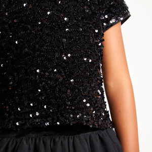 Robe festive 2en1 en velours fille  