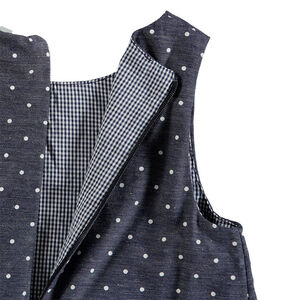 Robe sans manches à pois all-over doublée carreaux vichy 