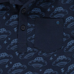 Polo manches courtes avec soucoupes volantes all-over 