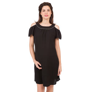 Robe de grossesse en crêpe avec épaules dénudées 