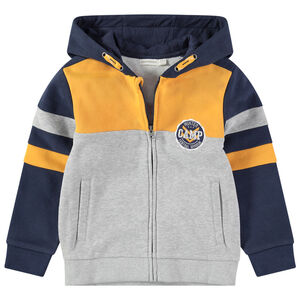 Gilet en molleton tricolore à large inscription printée 