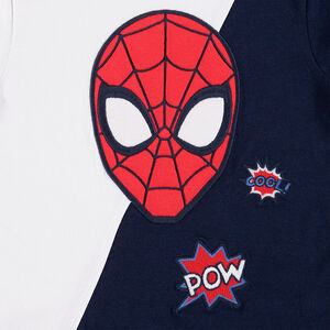 Tee-shirt manches courtes en jersey bicolore avec tête brodée  Marvel Spiderman  