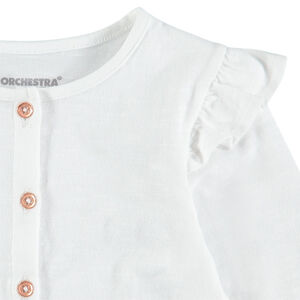 Gilet en coton slub avec manches volantées 