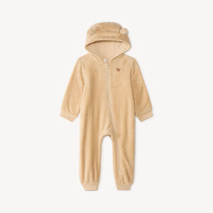 Surpyjama bébé en sherpa avec capuche à petites oreilles 
