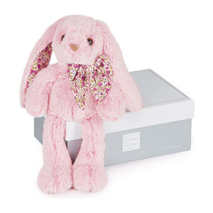 Peluche Lapin rose 25cm 