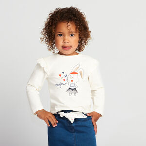 T-shirt manches longues avec lapin fantaisie pour bébé fille 