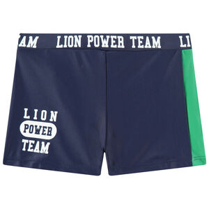 Boxer de bain bicolore avec inscriptions printées 