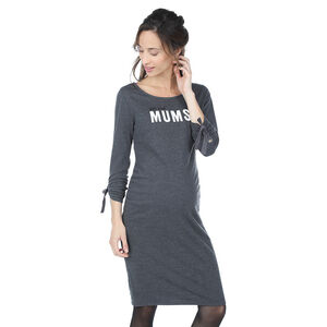 Robe de grossesse en maille chinée avec message 