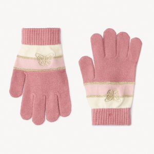 Gants en tricot effet colorblock fille 