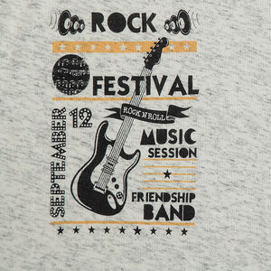 Tee-shirt manches longues effet 2 en 1 avec textes et guitare printés 