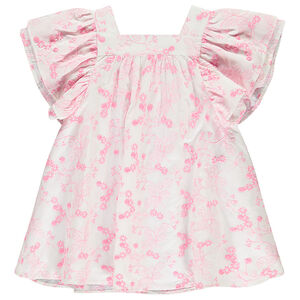 Robe manches courtes en broderie anglaise pour bébé fille 