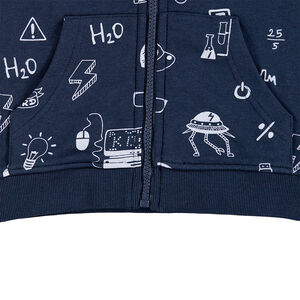 Jogging en molleton bicolore avec motifs jeux vidéo printés 