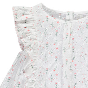 Ensemble 2 pièces avec tunique en broderie anglaise pour bébé fille 
