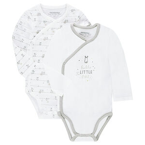 Lot de 2 bodies manches longues en jersey avec print fantaisie 